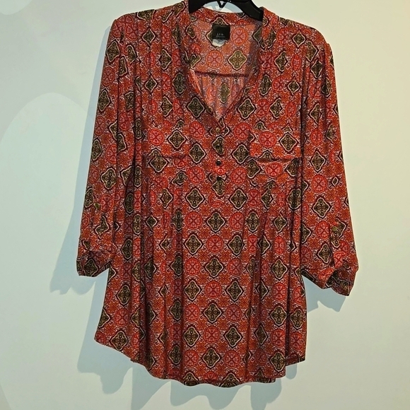 jtb Tops - JTB red white yellow orange top. Size 1X.